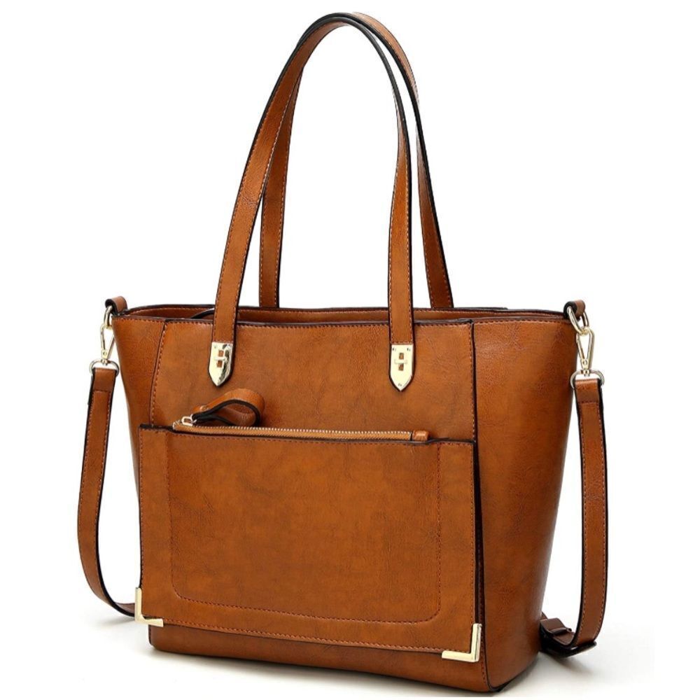 YNIQUE Purse Tote Bag Shoulder Bag, Brown, Medium B44